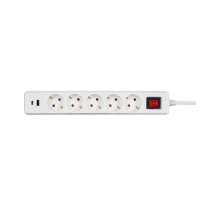 EXTENSÃO 5 TOMADAS C/ USB A+C CARREGADOR RAPIDO 3M